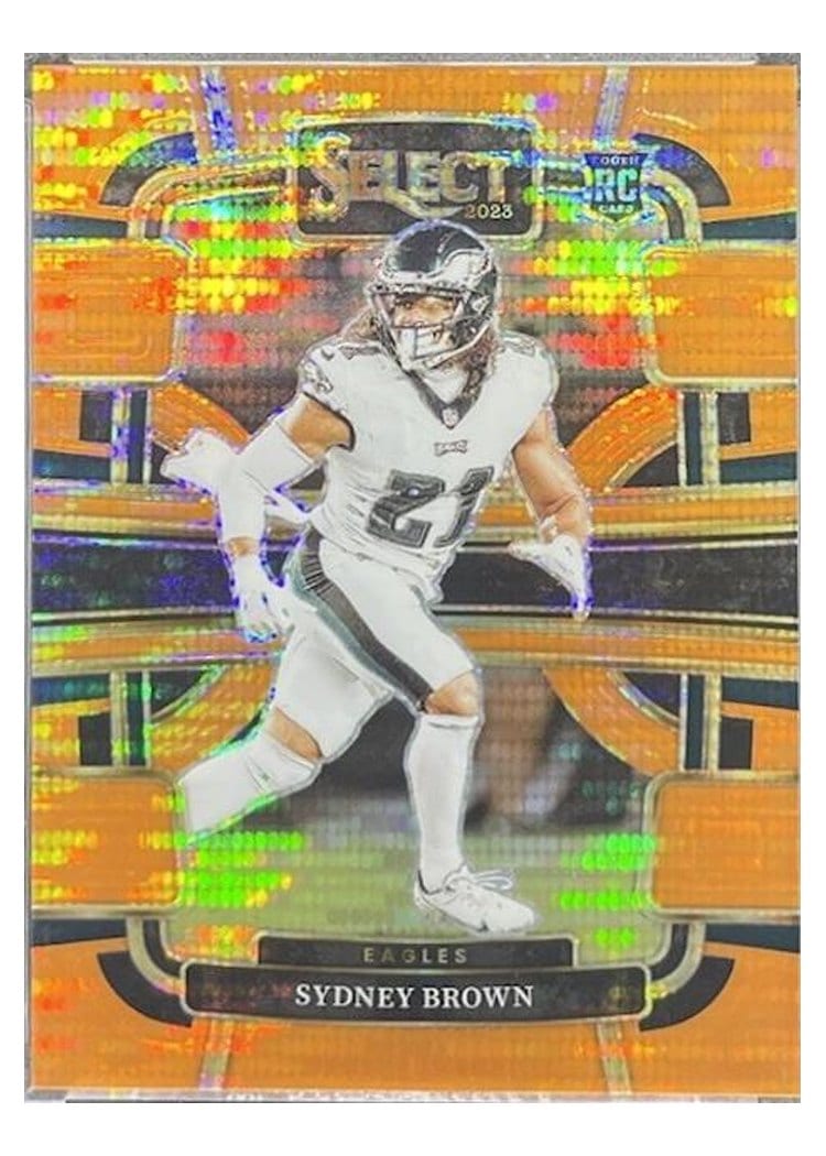 2023 Panini Select Base Set Sydney Brown Neon Orange Pulsar Prizm #80 card