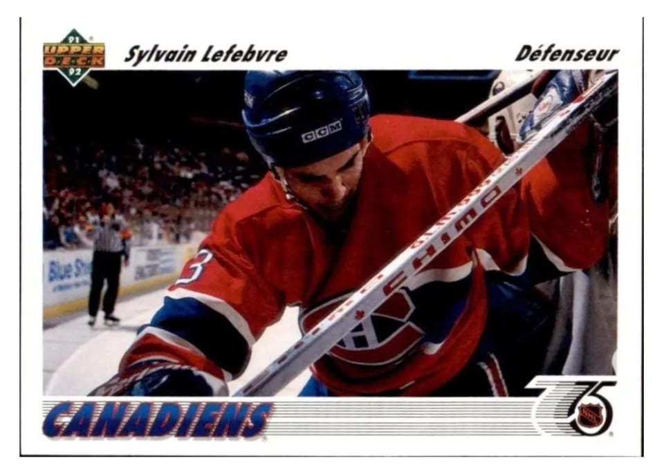 1991 Upper Deck Sylvain Lefebvre #171 card