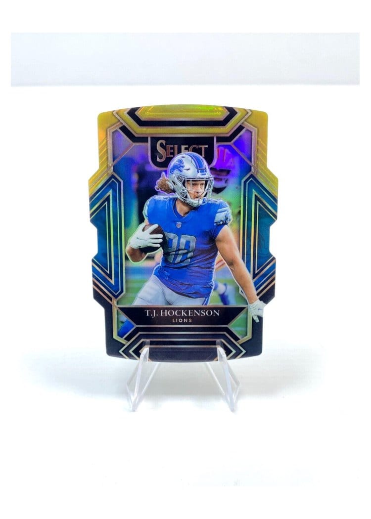 2021 Panini Select Base Set T.J. Hockenson Black Gold Die Cut #213 card