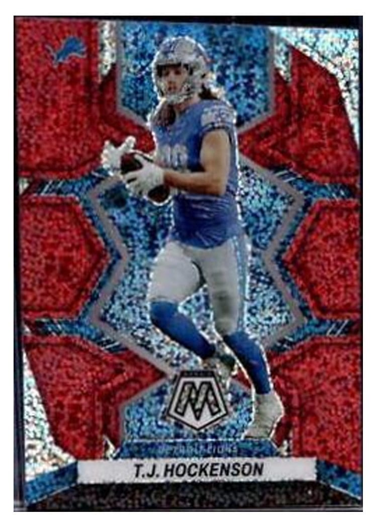 2022 Panini Mosaic Base Set T.J. Hockenson Red Sparkle #68 card
