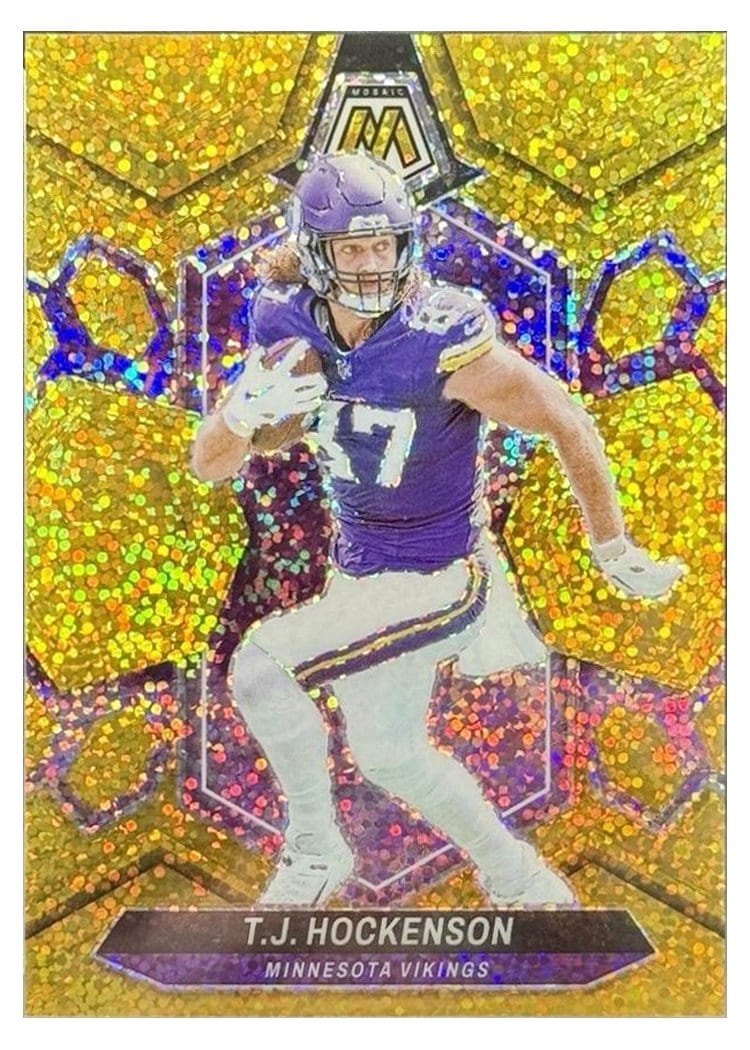 2024 Panini Mosaic Base Set T.J. Hockenson Gold Sparkle #145 card