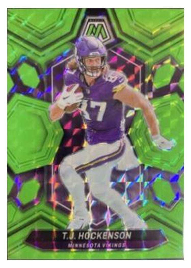 2024 Panini Mosaic Base Set T.J. Hockenson Green Fluorescent #145 card