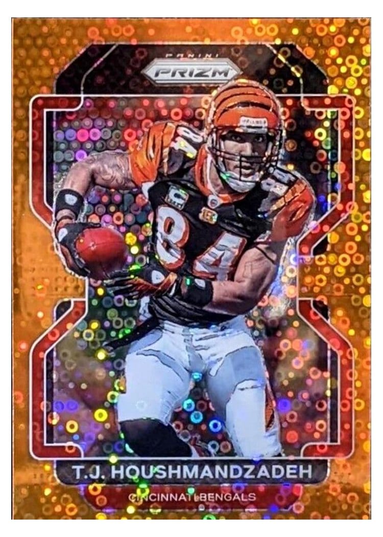 2021 Panini Prizm Base Set T.J. Houshmandzadeh Orange Disco Prizm #279 card