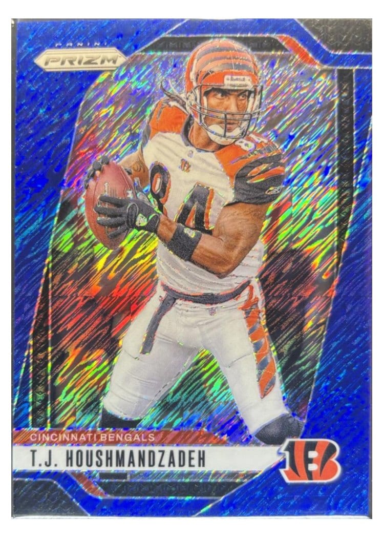 2024 Panini Prizm Base Set T.J. Houshmandzadeh Blue Shimmer #63 card
