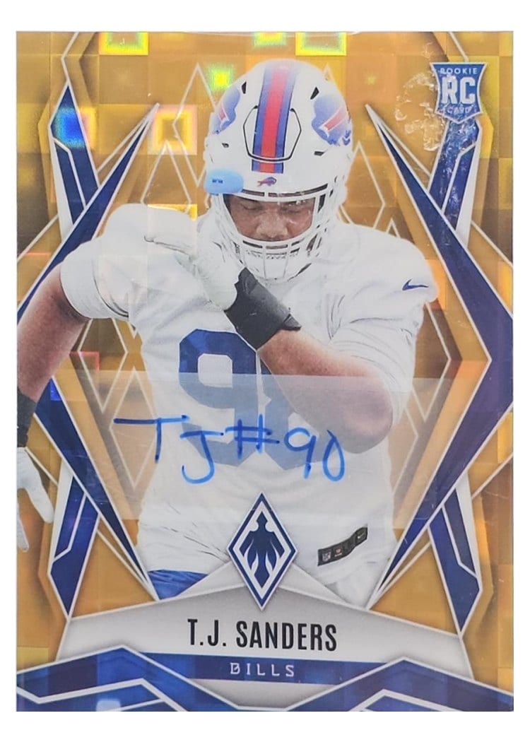 2025 Panini Phoenix Base Set T.J. Sanders Gold Pandora Autograph #181 card