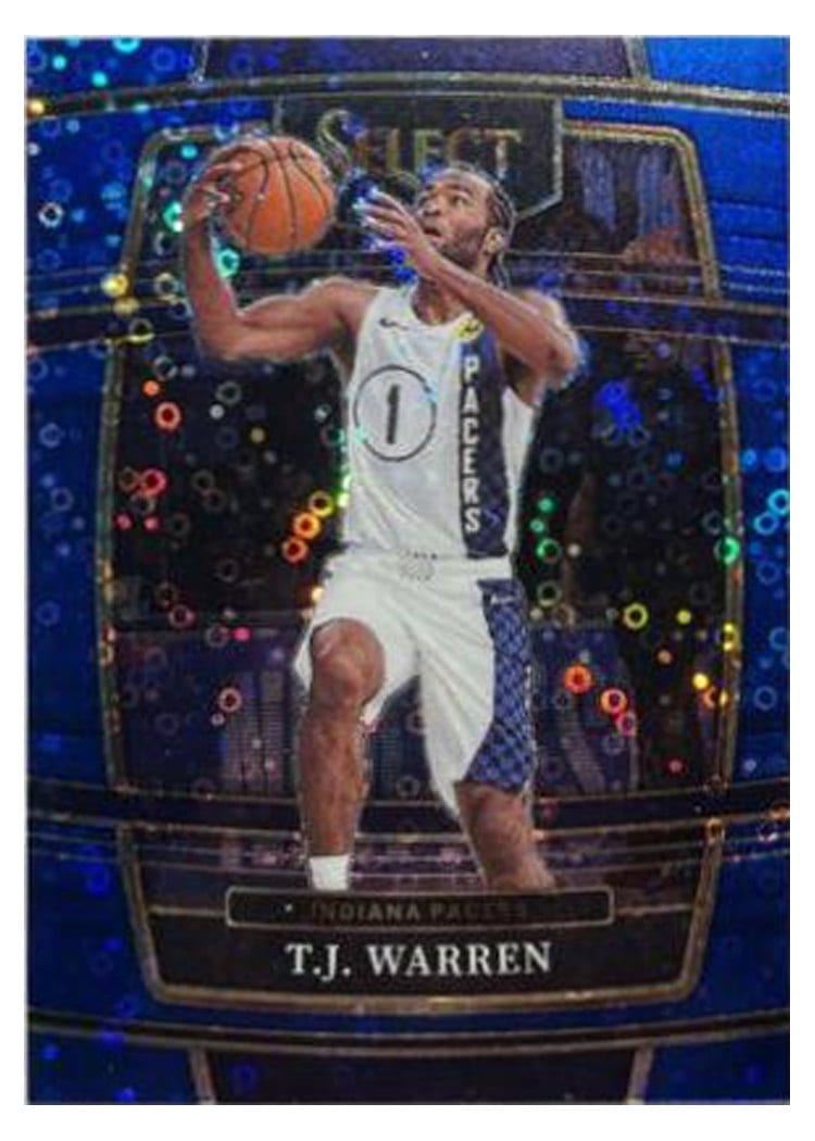 2021-22 Panini Select Base Set T.J. Warren Blue Disco Prizm #6 card