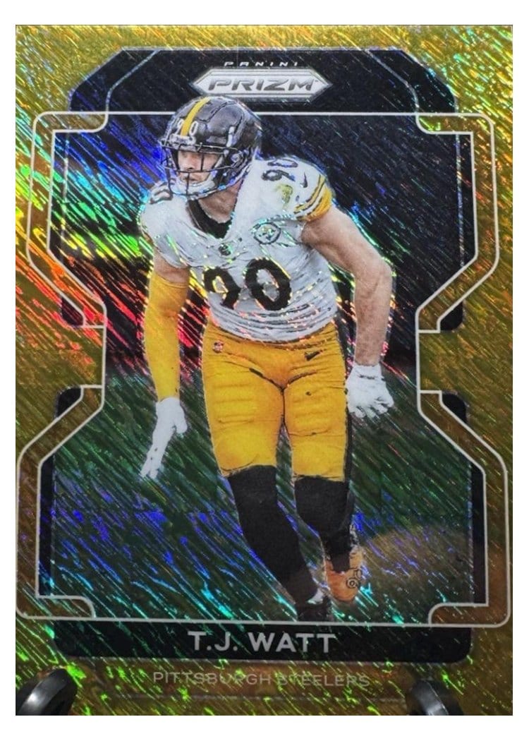 2021 Panini Prizm Base Set T.J. Watt Gold Shimmer #255 card