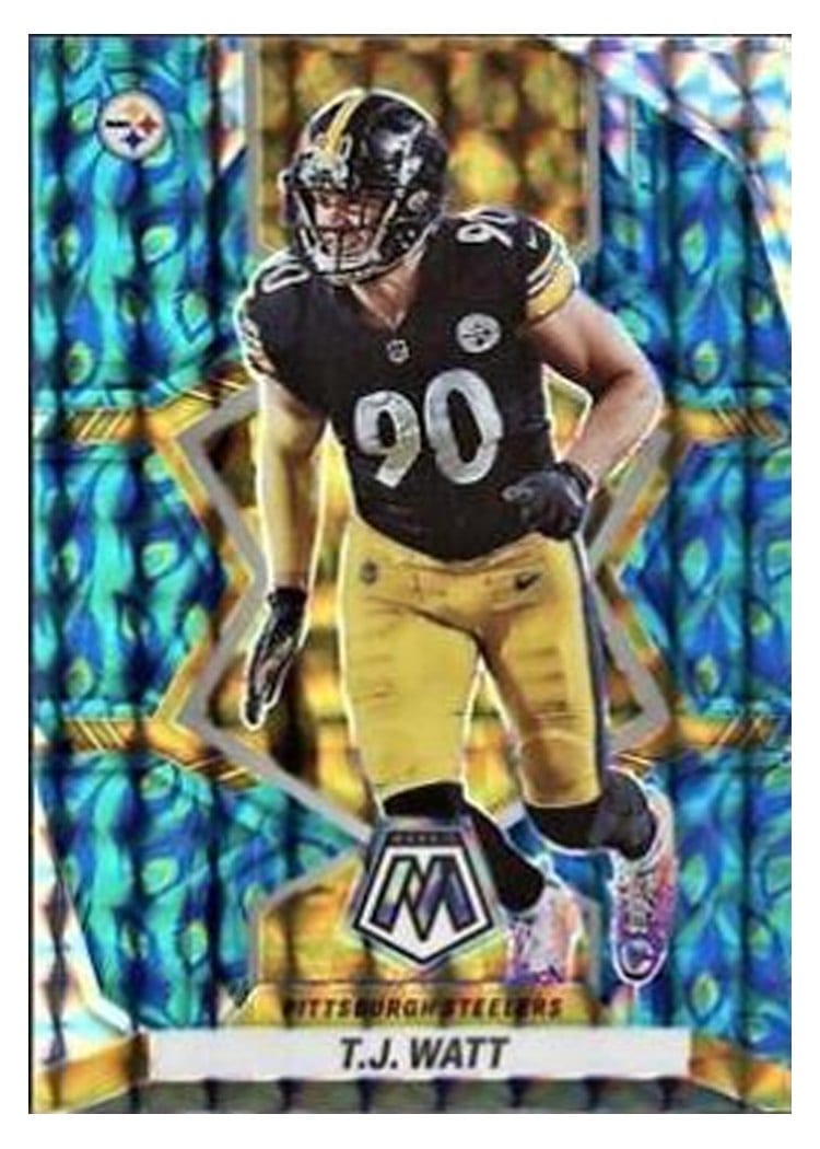 2022 Panini Mosaic Base Set T.J. Watt Choice Peacock #167 card