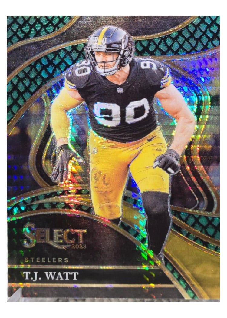 2023 Panini Select Base Set T.J. Watt Dragon Scale Prizm #217 card