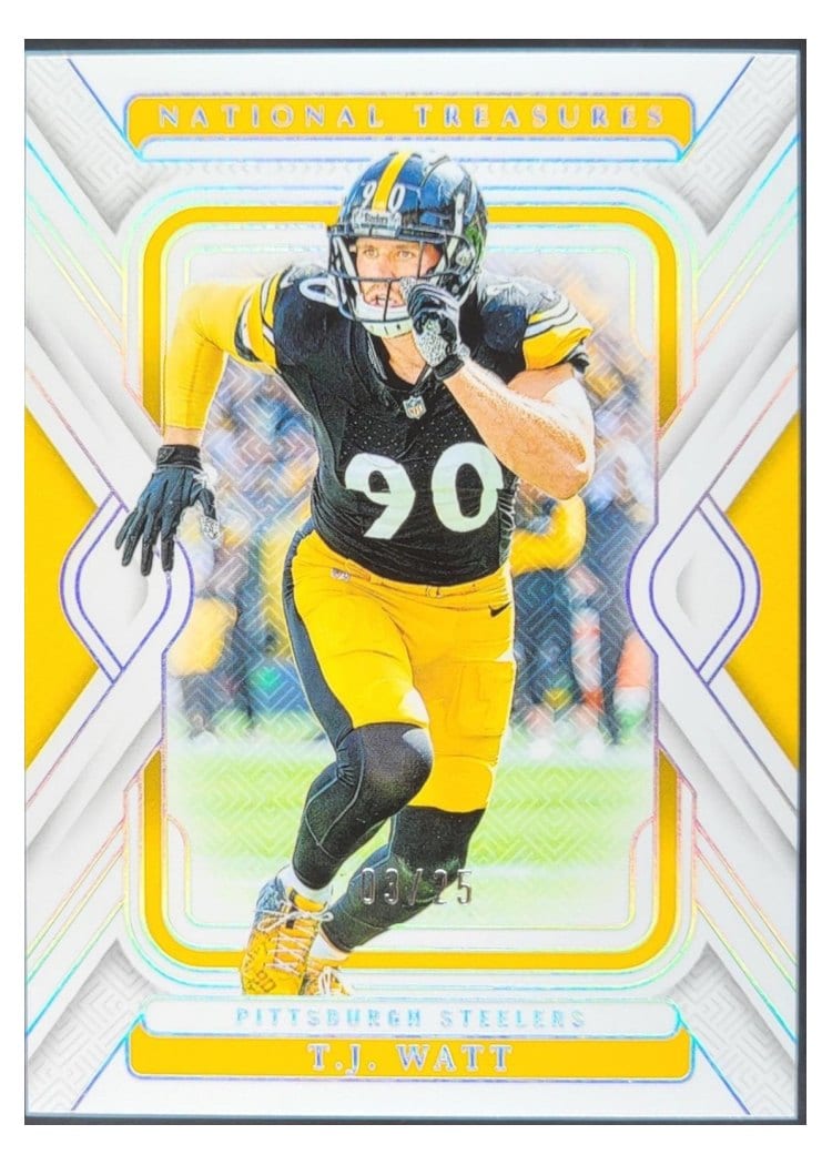 2024 Panini National Treasures Base Set T.J. Watt Holo Silver #83 card