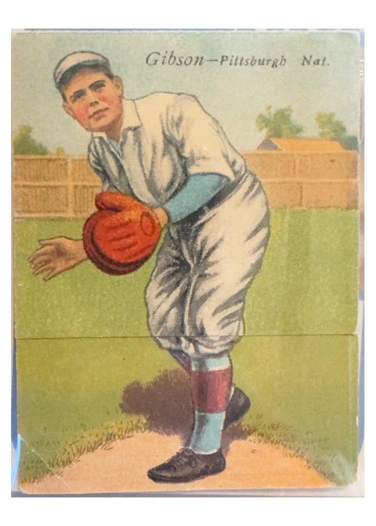 1911 T201 Mecca Double Folders T. Leach, G. Gibson card