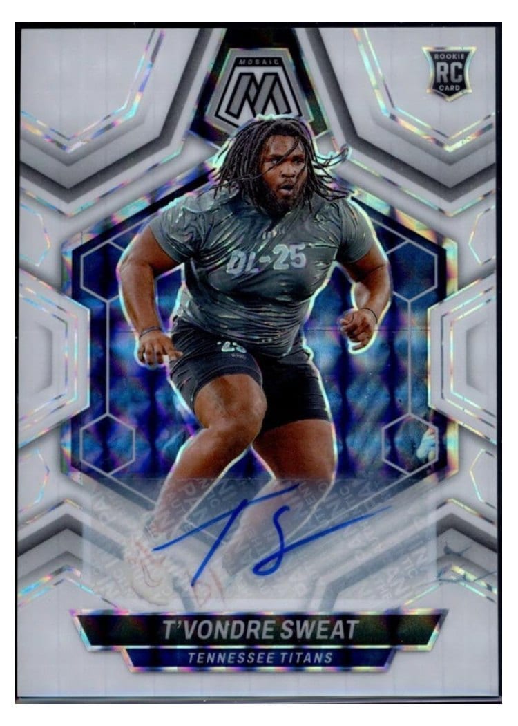 2024 Panini Mosaic Base Set T'Vondre Sweat Autograph White #338 card