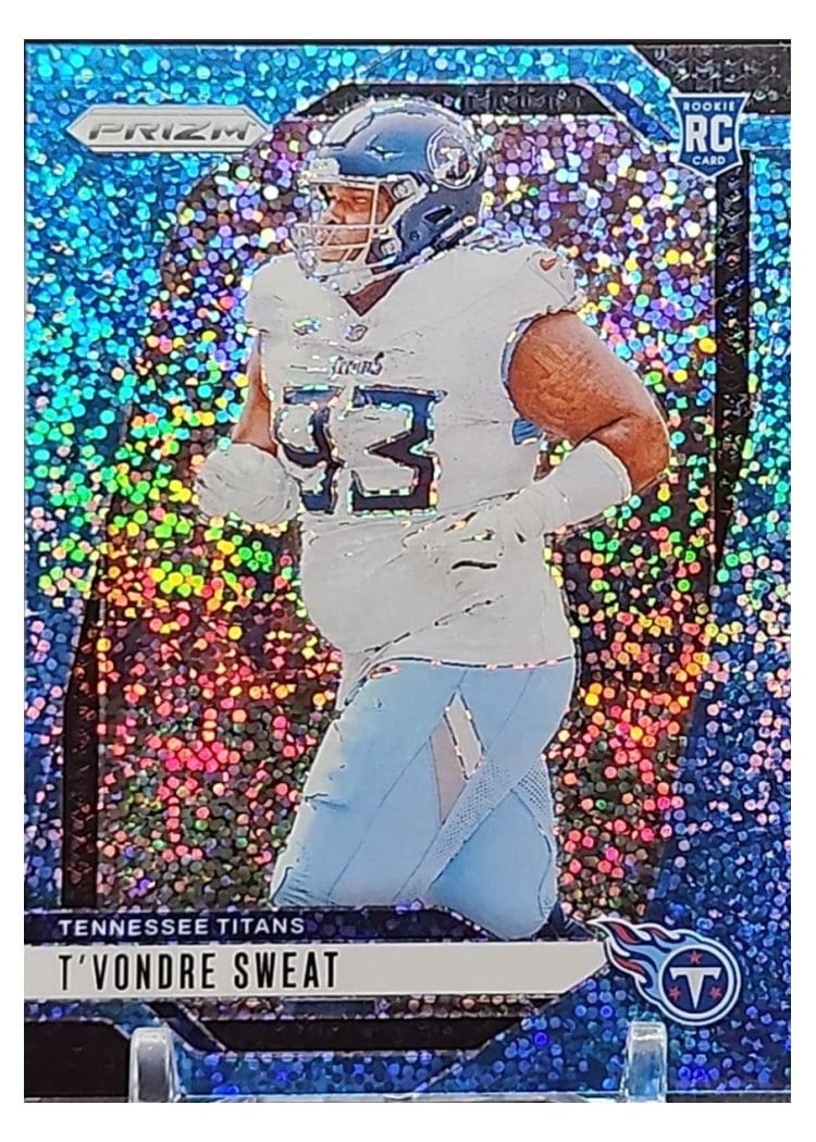 2024 Panini Prizm Base Set T'Vondre Sweat Blue Sparkle #394 card