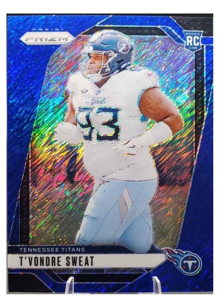 2024 Panini Prizm Base Set T'Vondre Sweat Blue Shimmer #394 card