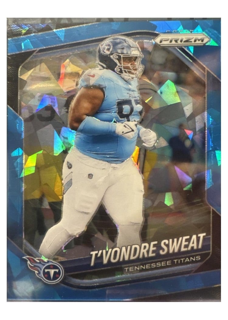 2025 Panini Prizm Base Set T'Vondre Sweat Blue Ice #80 card