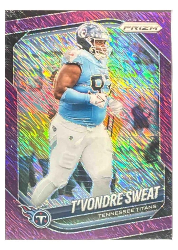 2025 Panini Prizm Base Set T'Vondre Sweat Purple Shimmer #80 card