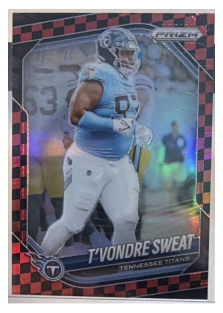 2025 Panini Prizm Base Set T'Vondre Sweat Black Red Checker #80 card