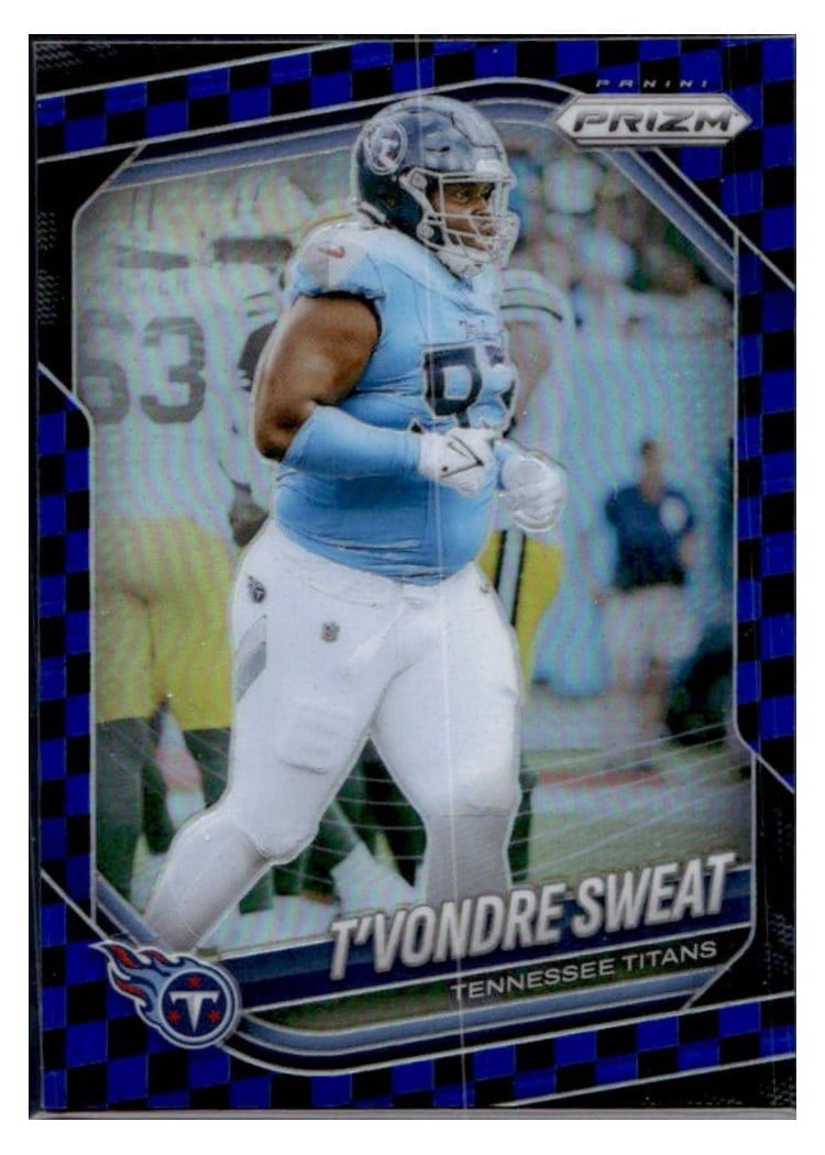 2025 Panini Prizm Base Set T'Vondre Sweat Black Blue Checker #80 card