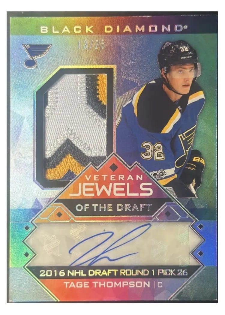 2024-25 Upper Deck Black Diamond Jewels of the Draft Tage Thompson #VJD-TT card
