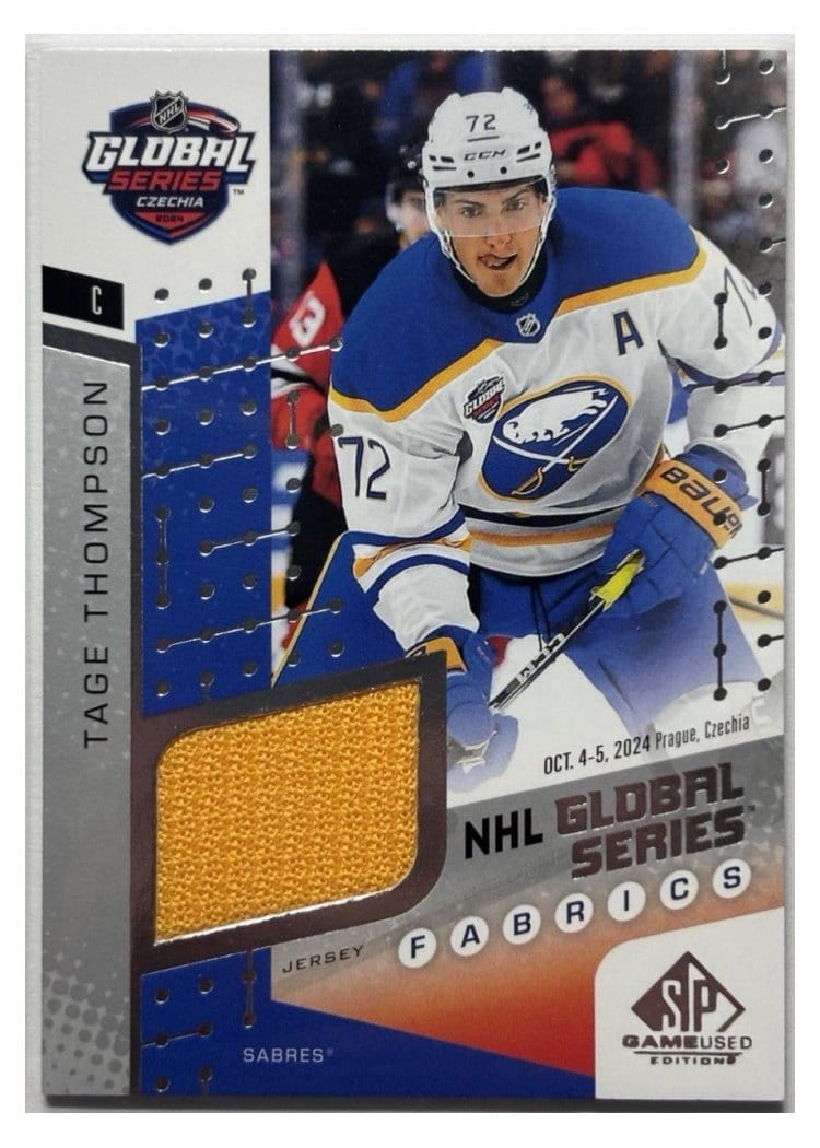 2025-26 SP Game Used 2024 Global Series Devils vs. Sabres Fabrics Tage Thompson #GSF1-4 card