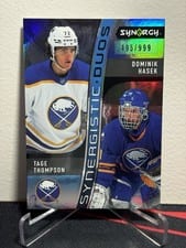 2023-24 Upper Deck Synergy Synergistic Duos Tage Thompson/Dominik Hasek #SD-4 card