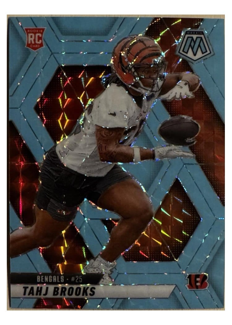 2025 Panini Mosaic Base Set Tahj Brooks Blue Fluorescent #400 card