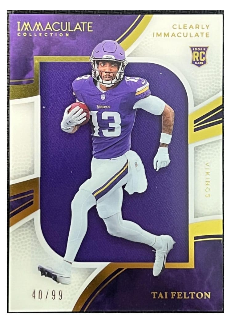2025 Panini Immaculate Clearly Immaculate Rookie Jerseys Tai Felton #32 card