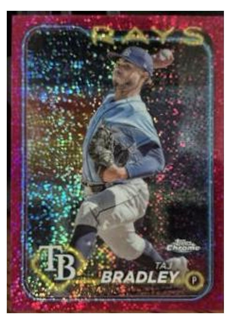2024 Topps Chrome Base Set Taj Bradley Magenta Speckle Refractor #83 card