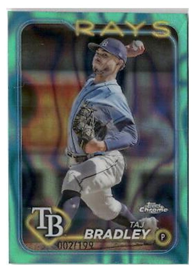 2024 Topps Chrome Base Set Taj Bradley RayWave Aqua Refractor #83 card