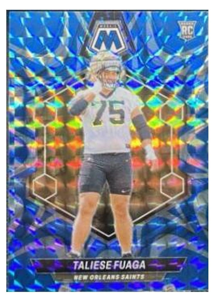 2024 Panini Mosaic Base Set Taliese Fuaga Blue Reactive #314 card