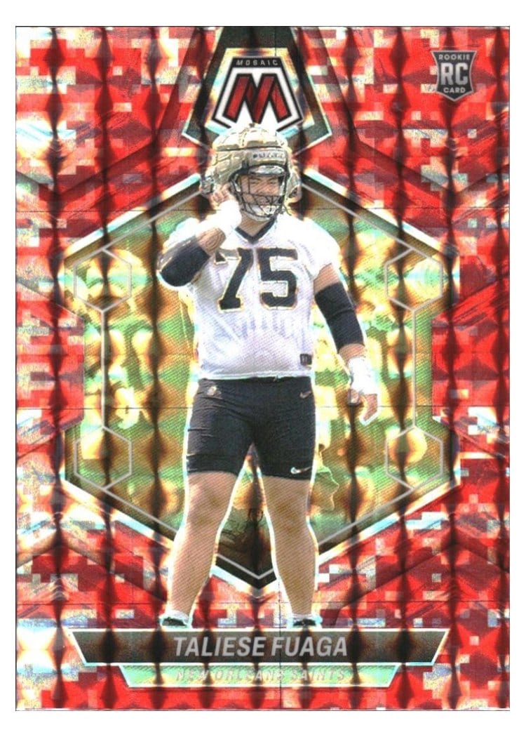 2024 Panini Mosaic Base Set Taliese Fuaga Camo Red #314 card