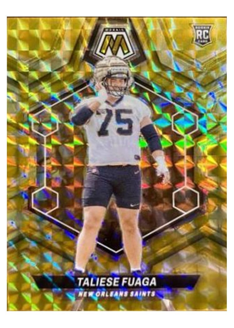 2024 Panini Mosaic Base Set Taliese Fuaga Yellow Reactive #314 card