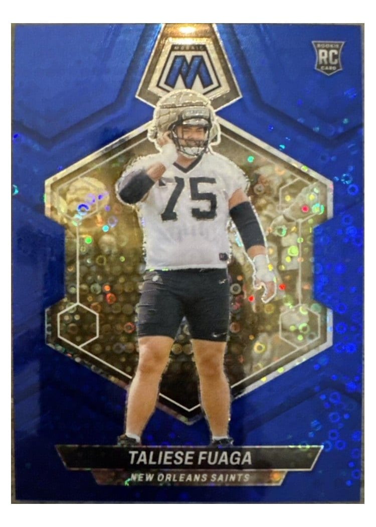 2024 Panini Mosaic Base Set Taliese Fuaga No Huddle Blue #314 card
