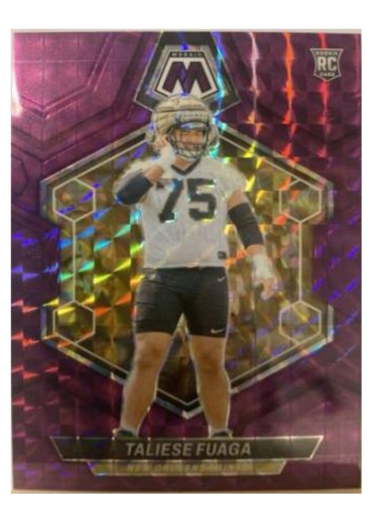 2024 Panini Mosaic Base Set Taliese Fuaga Purple #314 card