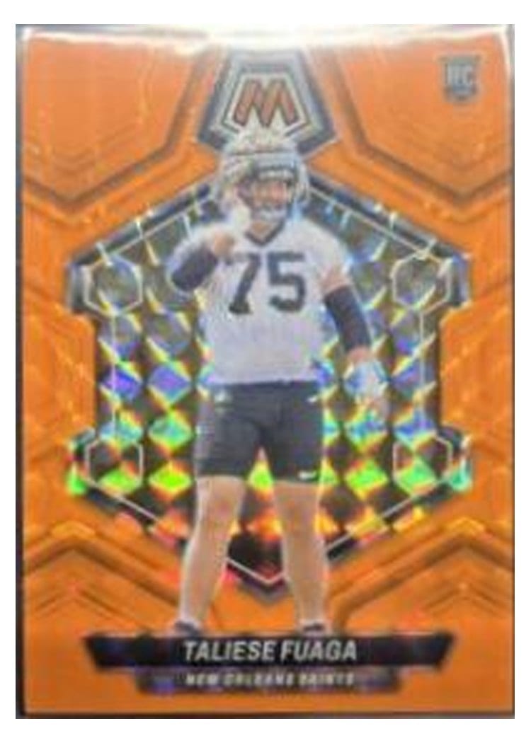 2024 Panini Mosaic Base Set Taliese Fuaga Orange Fluorescent #314 card