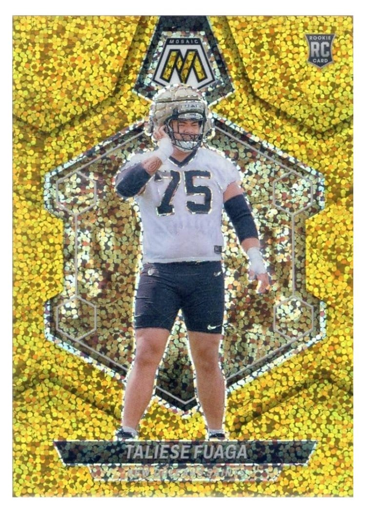 2024 Panini Mosaic Base Set Taliese Fuaga Gold Sparkle #314 card