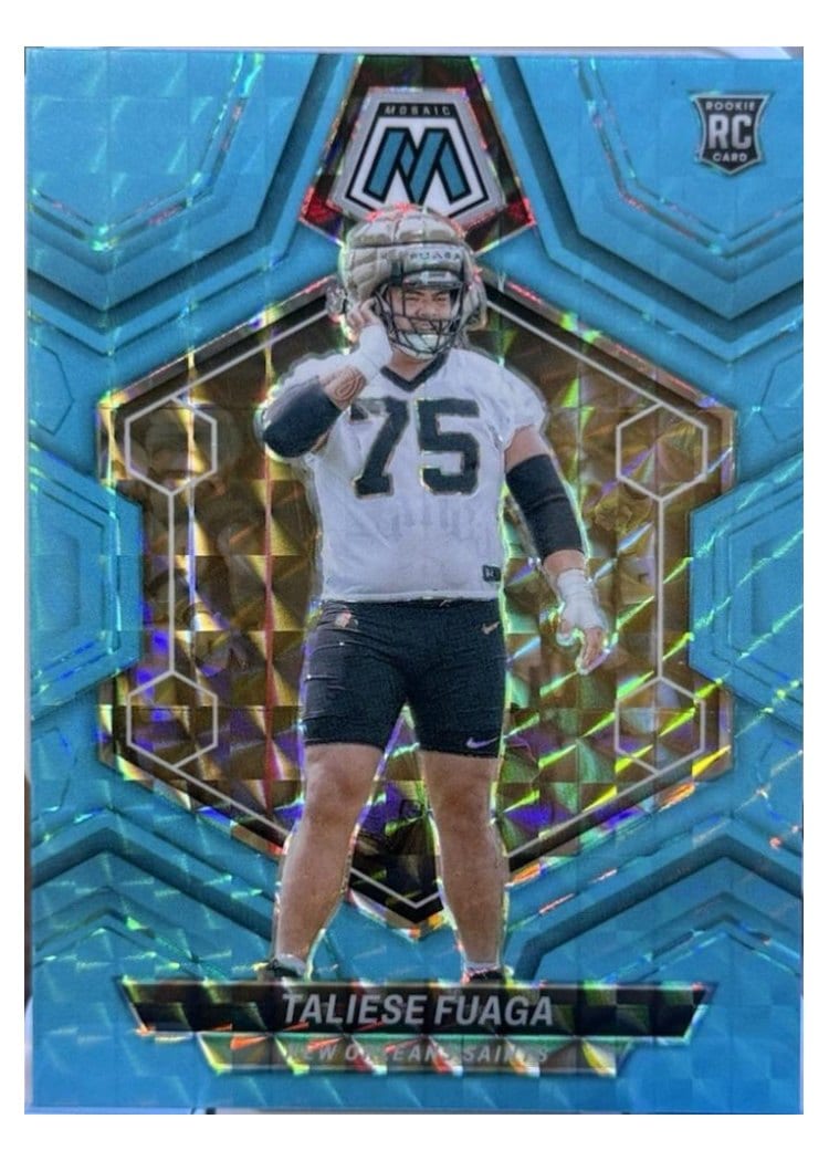 2024 Panini Mosaic Base Set Taliese Fuaga Blue Fluorescent #314 card