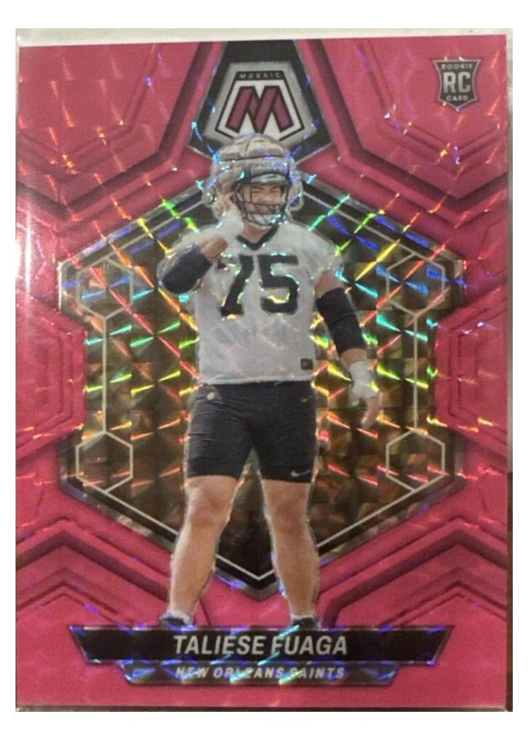2024 Panini Mosaic Base Set Taliese Fuaga Pink Fluorescent #314 card