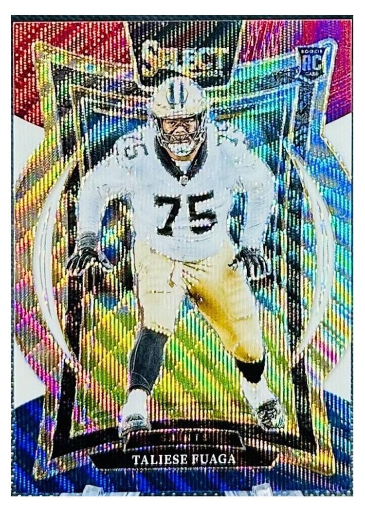 2024 Panini Select Base Set Taliese Fuaga Tri-Color Prizm #56 card