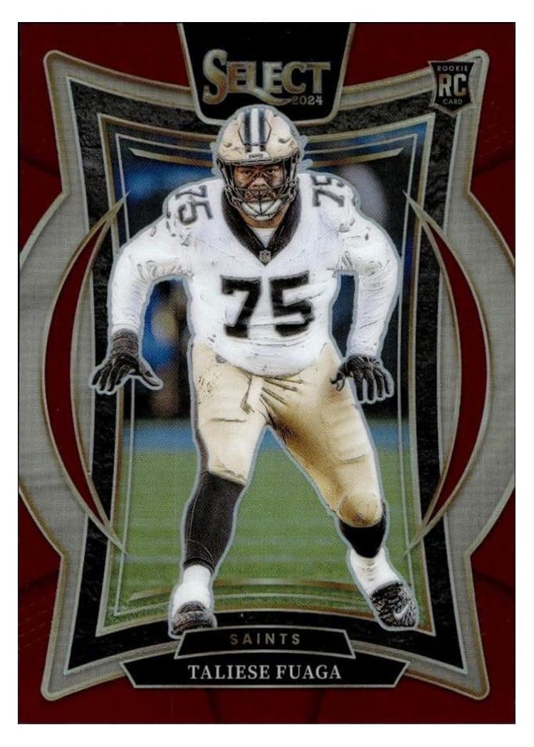 2024 Panini Select Base Set Taliese Fuaga Maroon Prizm #56 card