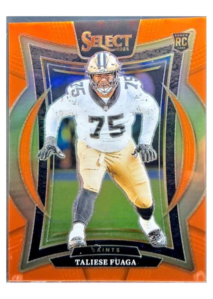 2024 Panini Select Base Set Taliese Fuaga Orange Prizm #56 card