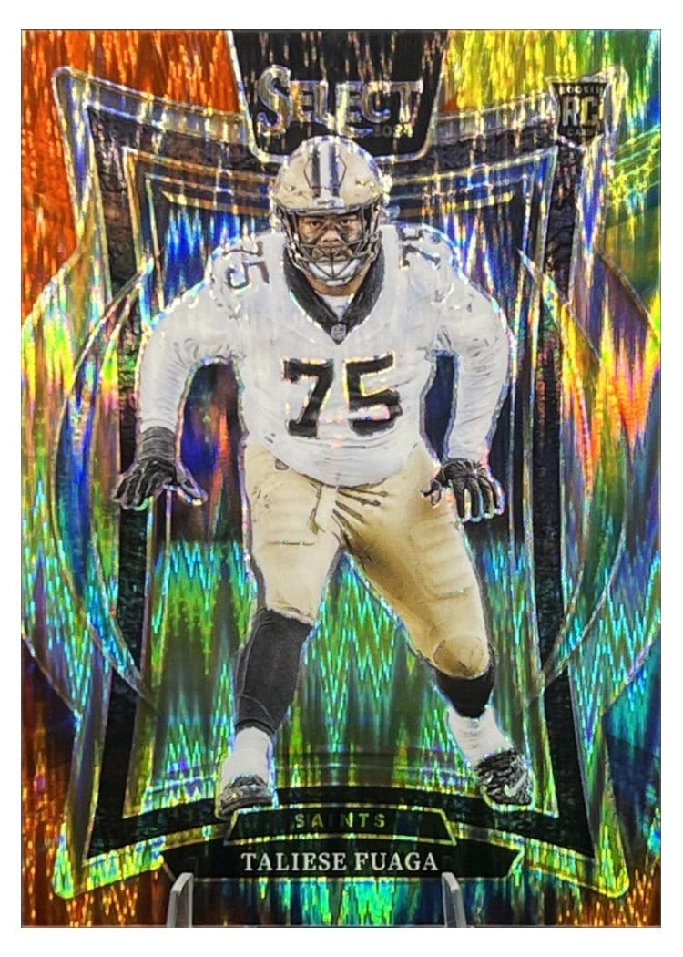 2024 Panini Select Base Set Taliese Fuaga Tie-Dye Prizm #56 card