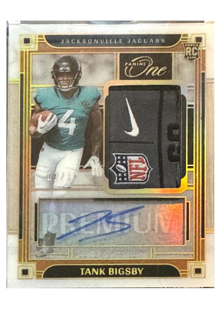 2023 Panini One Premium Rookie Patch Autographs Tank Bigsby #138 card