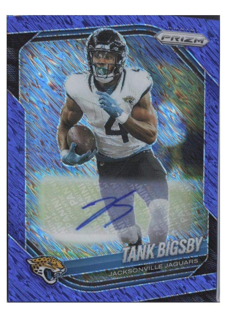 2025 Panini Prizm Base Set Tank Bigsby Blue Shimmer Autograph #175 card