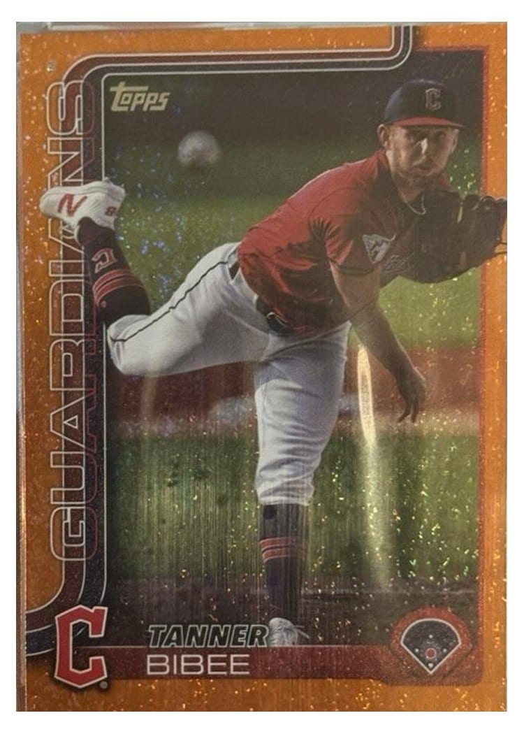2025 Topps Base Set Tanner Bibee Orange Foil #164 card