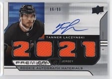 2021-22 Upper Deck Premier 2021 Premier Rookie Autograph Jersey Tanner Laczynski #PRA-TL card