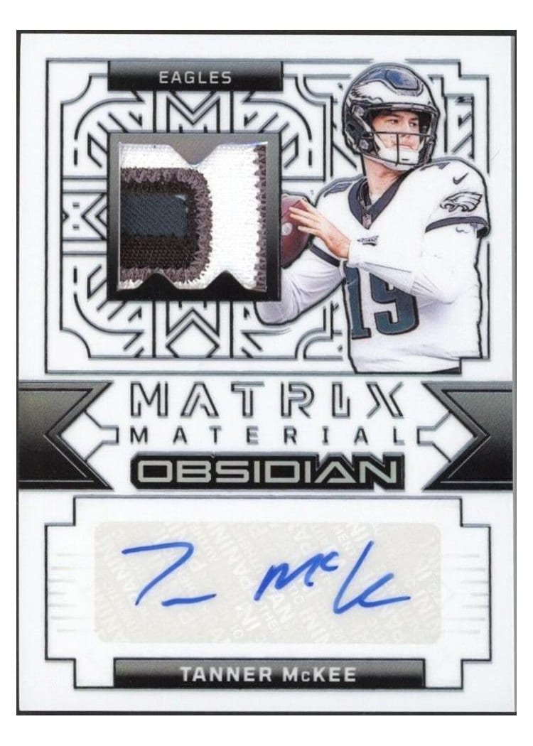 2024 Panini Obsidian Matrix Material Autographs Tanner McKee #6 card