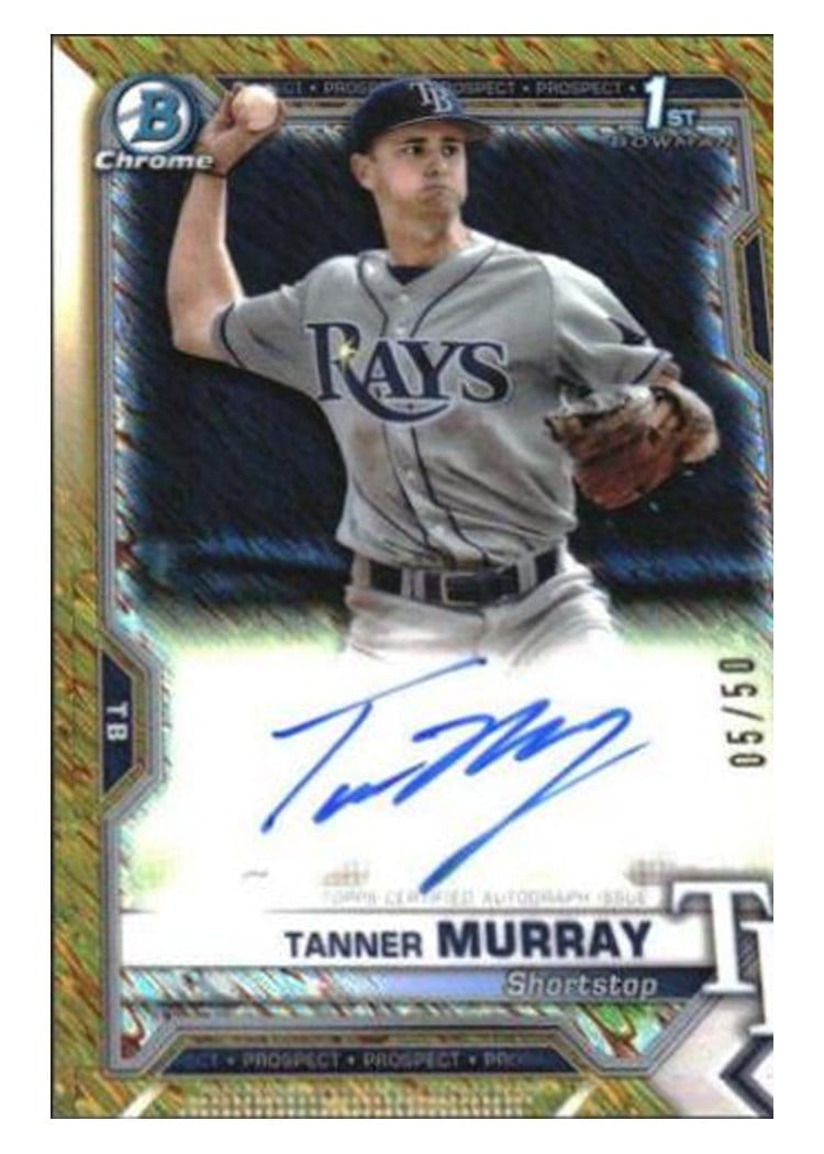 2021 Bowman Chrome Prospect Autographs Tanner Murray #CPA-TM card