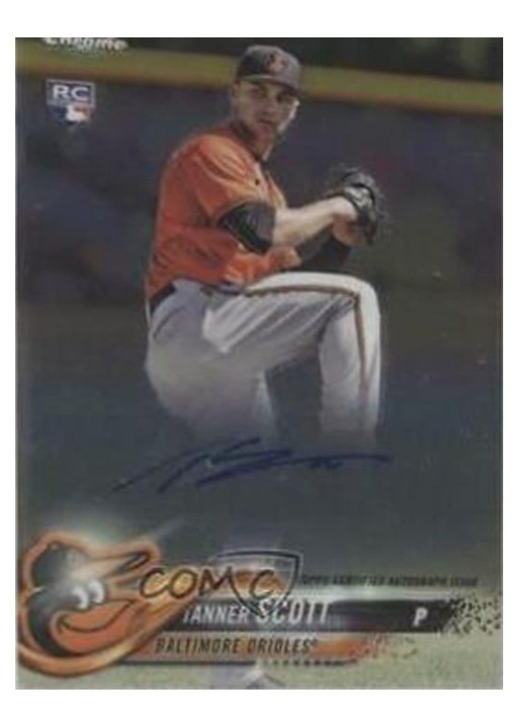 2018 Topps Chrome Rookie Autographs Tanner Scott #RA-TSC card