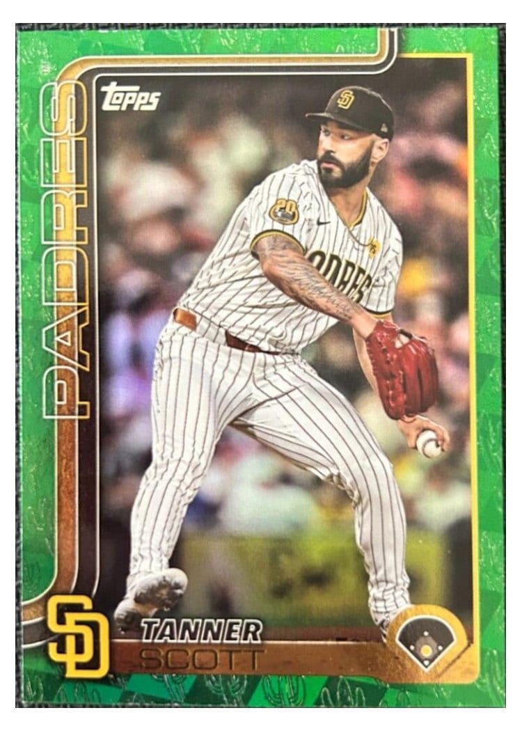 2025 Topps Base Set Tanner Scott Spring Training Green #162 card